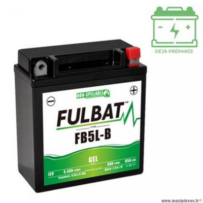 Batterie marque Fulbat fb5l-b 12v5ah lg120 l60 h130 (gel - sans entretien)