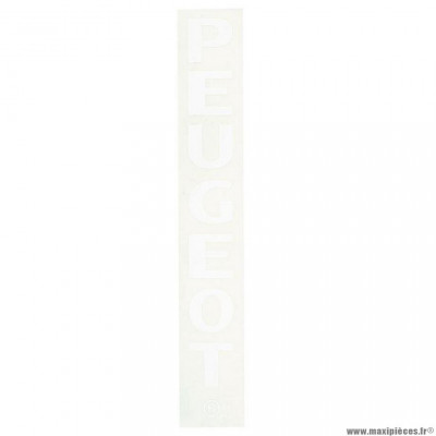 Autocollant marque peugeot blanc / fourche (1 pièce 218x35mm)