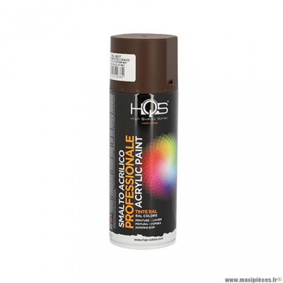 Bombe peinture marque HQS marron brun chocolat mat ral 8017 (400ml) acrylique