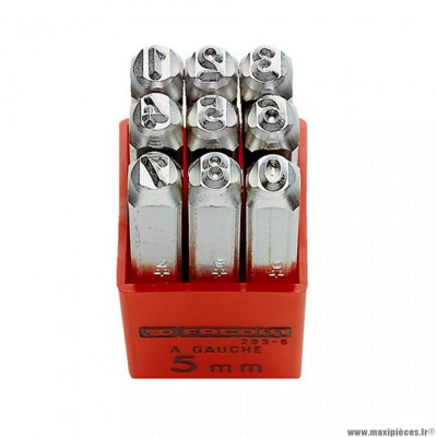 Jeu de 9 chiffres à frapper 4mm marque Facom