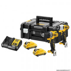 Kit 2 outils xr 12v 3ah li-ion dewalt (perceuse visseuse + visseuse achocs)