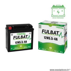 Batterie 12N5.5-4A marque Fulbat 12V 5.5AH lg135 l60 h130 (gel - sans entretien)