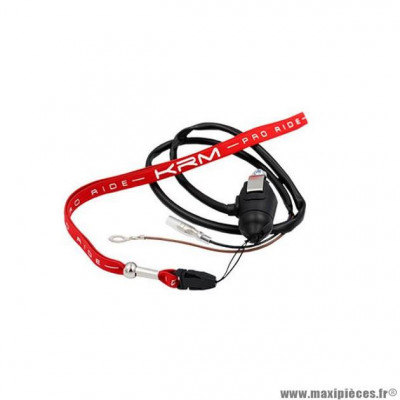 Coupe circuit marque KRM pro ride anti-agression aimanté couleur rouge