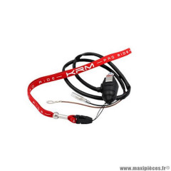 Coupe circuit marque KRM pro ride anti-agression aimanté couleur rouge