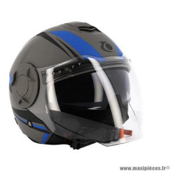 Casque jet marque Trendy t-406 hopis couleur gris/bleu/noir mat taille 63-64 XXL