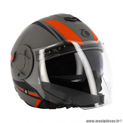 Casque jet marque Trendy t-406 hopis couleur gris/rouge/noir mat taille 63-64 2XL