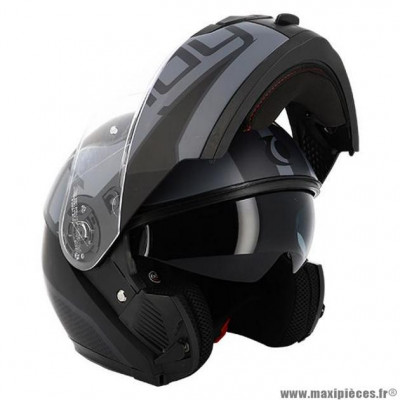 Casque modulable double écran marque Trendy t-704 zunis couleur noir/gris mat taille 55-56 S