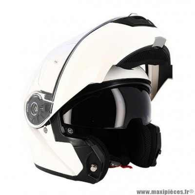 Casque modulable double écran marque Trendy t-706 couleur blanc vernis taille 53-54 XS