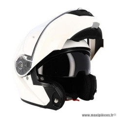 Casque modulable double écran marque Trendy t-706 couleur blanc vernis taille 59-60 L