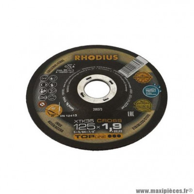 Disque meuleuse/lapidaire à tronconner et meuler acier et inox diamètre 125 epaisseur 1.9