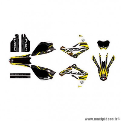 Kit deco/autocollant marque KRM pour mécaboite rieju mrt/mrt pro/marathon après 2009 couleur jaune