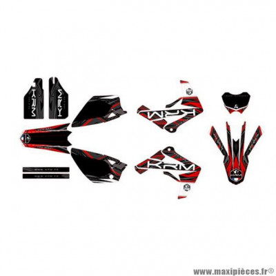 Kit deco/autocollant marque KRM pour mécaboite rieju mrt/mrt pro/marathon après 2009 couleur rouge