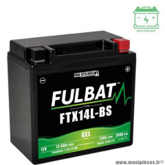Batterie FTX14L-BS marque Fulbat 12V 12AH lg150 l87 h145 (gel - sans entretien)