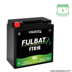 Batterie FTX16 marque Fulbat 12V 14AH lg150 l87 h161 (gel - sans entretien)