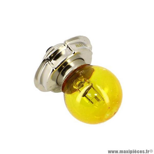 Lampe ampoule 6V 15W P26S Jaune Peugeot 103 / MBK / Mobylette