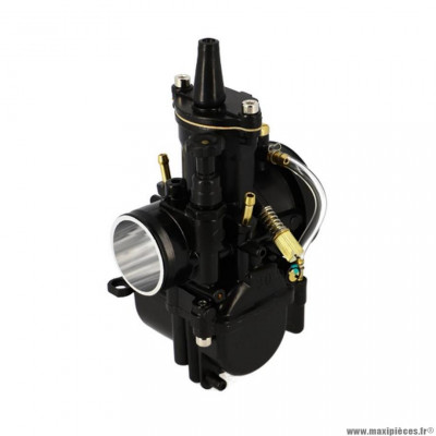 Carburateur type pwk 30 avec power jet (boisseau plat/starter tirette) noir