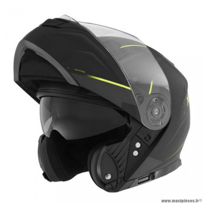 Casque modulable marque Nox n965 supra noir mat/jaune fluo t53-54 xs