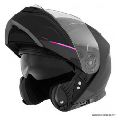Casque modulable marque Nox n965 supra noir mat/rose t57-58 m