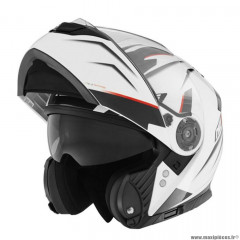 Casque modulable marque Nox n965 supra blanc verni/rouge t55-56 s