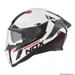 Casque intégral marque Nox double écran n303s neo blanc verni/rouge t53-54 xs