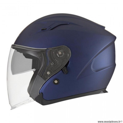 Casque jet marque Nox double écran n128 bleu métallisé t53-54 xs