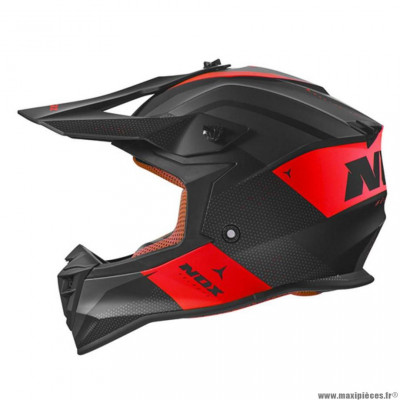 Casque cross marque Nox n633 ADN noir mat/rouge t61-62 xl