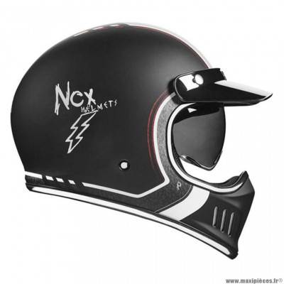 Casque intégral marque Nox vintage écran solaire premium seventy nine noir mat t53-54 xs