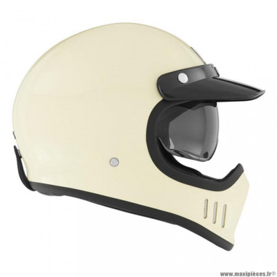 Casque intégral marque Nox vintage écran solaire premium seventy crème t53-54xs