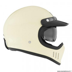 Casque intégral marque Nox vintage écran solaire premium seventy crème t53-54xs