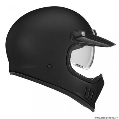 Casque intégral marque Nox vintage écran solaire premium seventy noir mat t53-54 xs