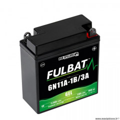 Batterie marque Fulbat 6n11a-1b/3a 6v11ah classic lg121l58 h130 (gel - sans entretien) - activée usine