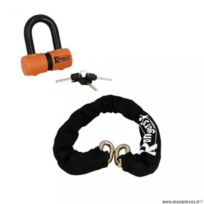 Antivol u marque Rangers 65x45 + chaine sra 1.00m diamètre 13.5mm - fabrication europe- classe sra