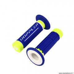 Revêtement/poignée marque Doppler grip 3d bleu/blanc/jaune fluo (x2)