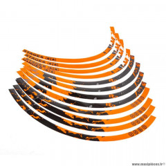 Autocollant de jantes marque Stage6 17 pouces orange - noir