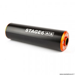 Silencieux/cartouche marque Stage6 pour moto 50 alu passage gauche orange / noir