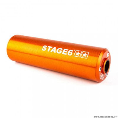 Silencieux/cartouche marque Stage6 pour moto 50 alu passage gauche orange