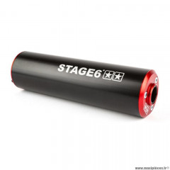 Silencieux/cartouche marque Stage6 pour moto 50 alu passage gauche rouge / noir