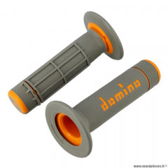 Revêtement/poignée marque Domino a020 cross double densite gris/orange (x2) 118mm