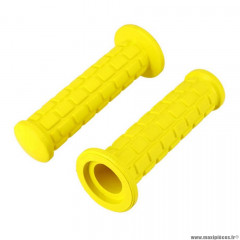 Revêtement/poignée scooter/cyclo aspect cross jaune 115mm (x2)