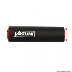 Silencieux/cartouche marque Yasuni pour moto 50 max pro alu noir/rouge - passage droit