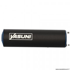 Silencieux/cartouche marque Yasuni pour moto 50 max pro alu noir/bleu - passage droit