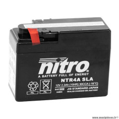 Batterie 12v 4ah ntr4a marque Nitro sla sans entretien prête à l'emploi