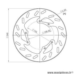 Disque de frein avant diamètre 240 pour derbi senda r après 2000 ...