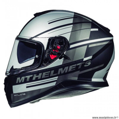 Casque Intégral marque MT Thunder 3 SV Trace Noir Mat-Argent taille XS (53-54cm) (double écrans Pinlock Ready)