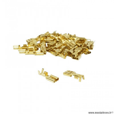 Cosse electrique femelle 4.8x1 rs 7603 laiton (vendu au sachet de 50 pieces) pièce pour Scooter, Mécaboite, Mobylette, Maxi Scooter, Moto, Quad * Prix spécial !
