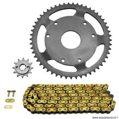 Kit chaine afam pour 50 à boite (420-12x53) : derbi senda r/l de 1997 à 1999 démultiplication d'origine