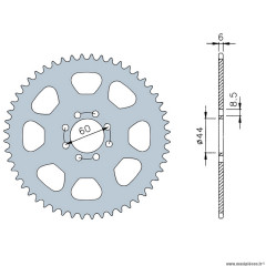 Couronne de kit chaine (420) 52 dents pour 50 à boite mbk x limit yamaha dtr 50 * Prix spécial !