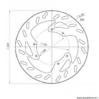 Disque de frein avant diamètre 259 pour derbi senda drd après 2002 yamaha dt 50 beta sm après 2003 mbk x limit sm 2003 ...