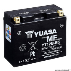 Batterie 12v /10ah yuasa (yt12b-bs) sans entretien pour piaggio 125 beverly... (dimension: lg150xl69xh130)