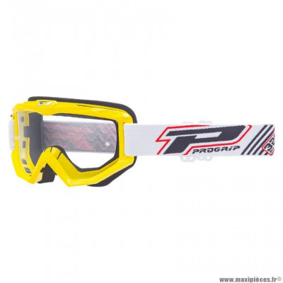 Lunette Cross marque ProGrip 3201 Jaune Écran transparent anti-rayures/Anti U.V.